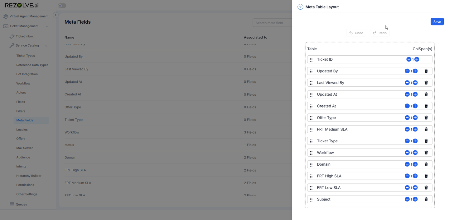 Configure Table Layout