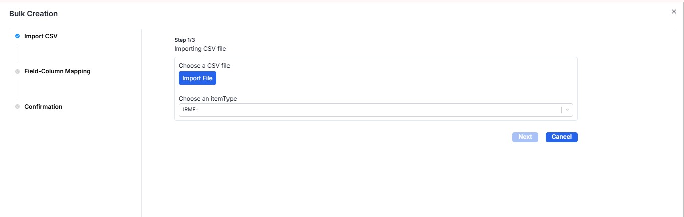 Import Ticket Interface