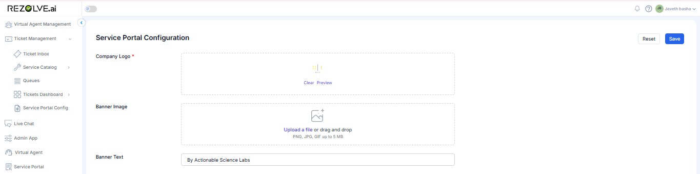 Main Page Configuration