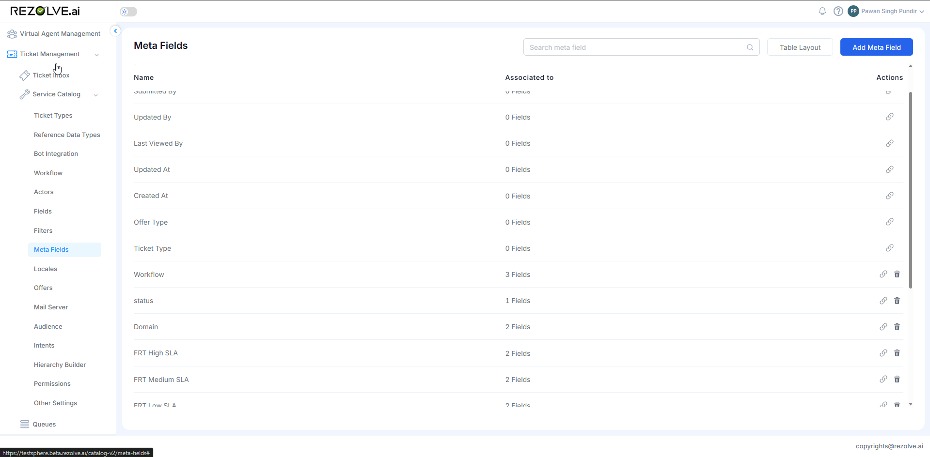 Metadata List