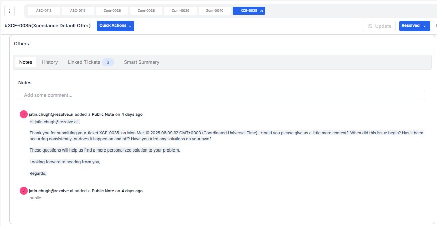 Public Note Interface