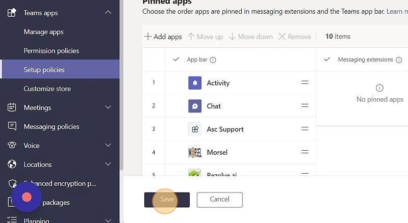 Save Pinned App