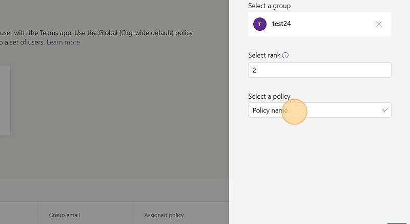 Select Policy Name