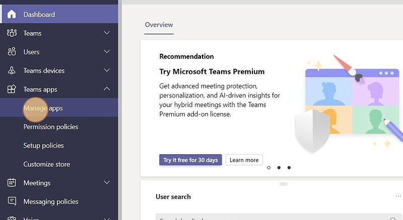 Navigate to Manage Apps