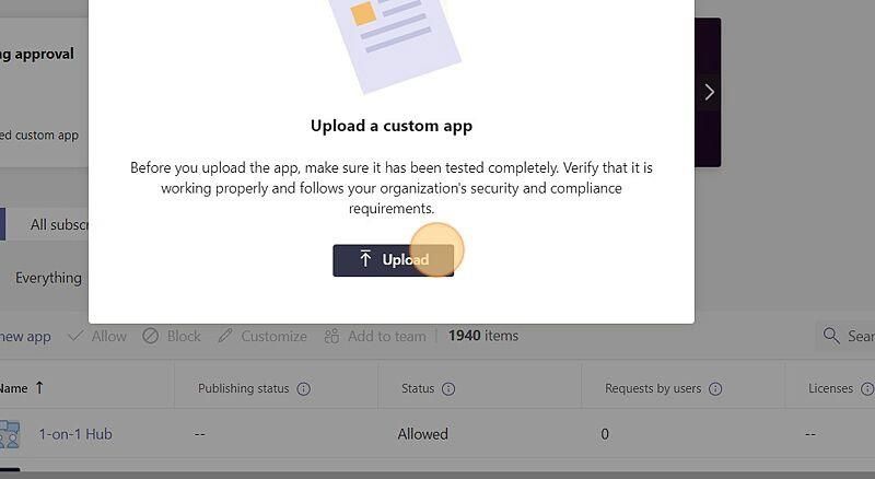 Click Upload