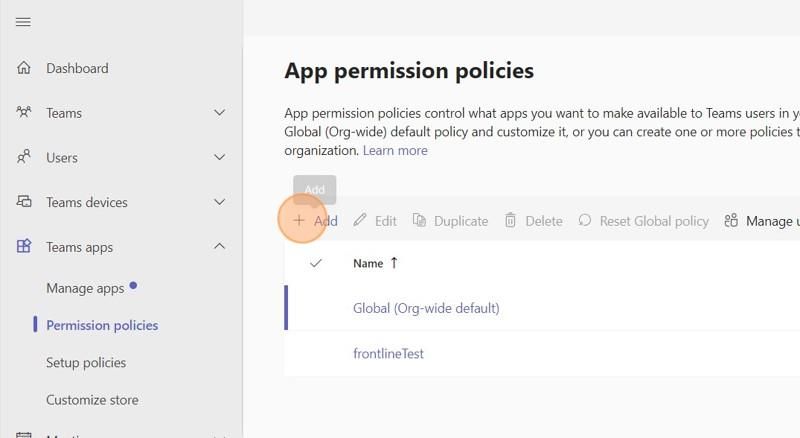 Add Permission Policy