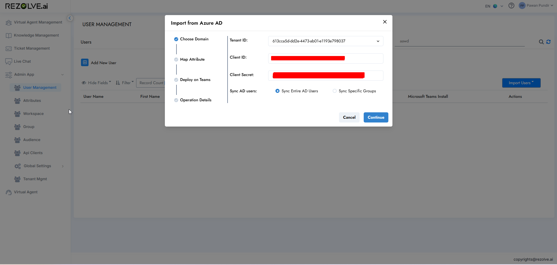 AAD User Import