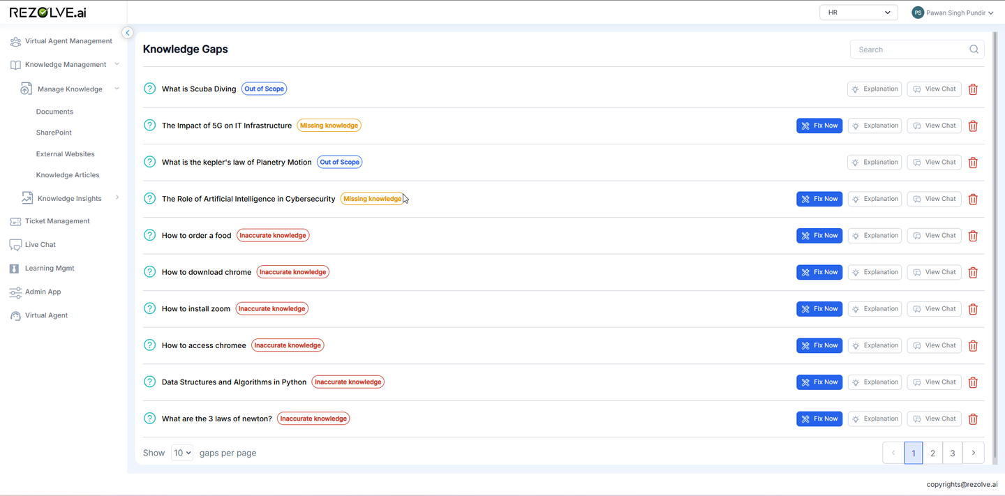 Knowledge Performance Example 2