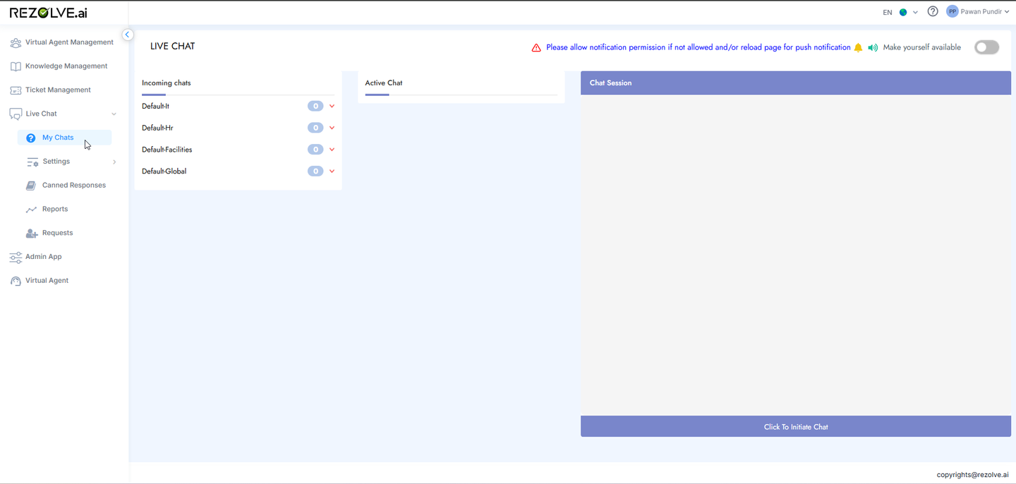 Live Chat Example 1