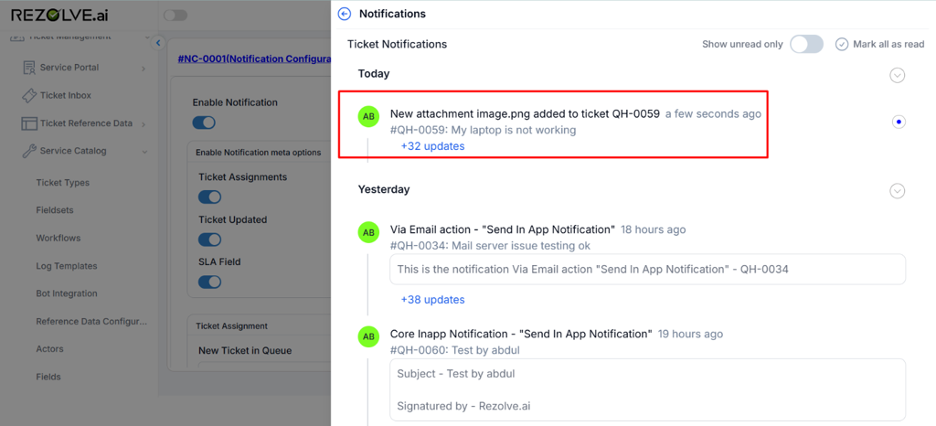 Ticket Updated Attachment Added