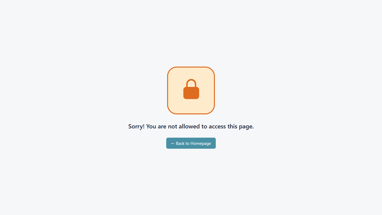 Opening a disabled module — access is blocked