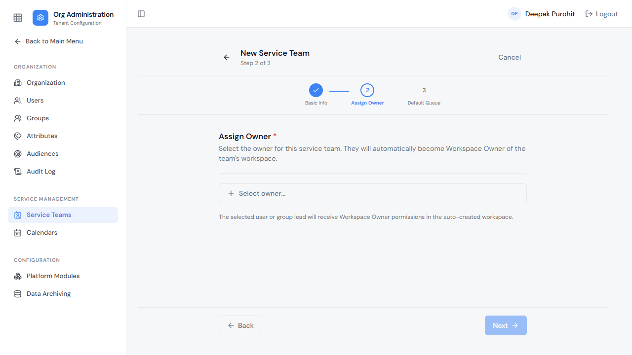 Step 2 — Assign Owner