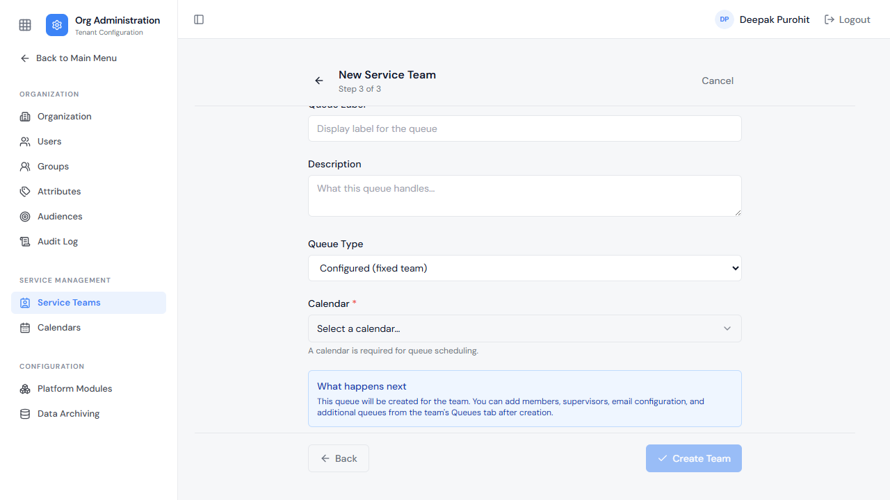 Step 3 — Default Queue