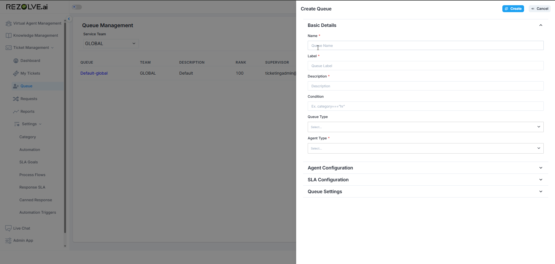 Default Queue Creation