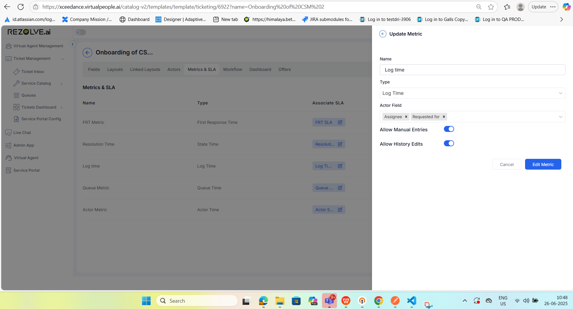 Log Time Configuration