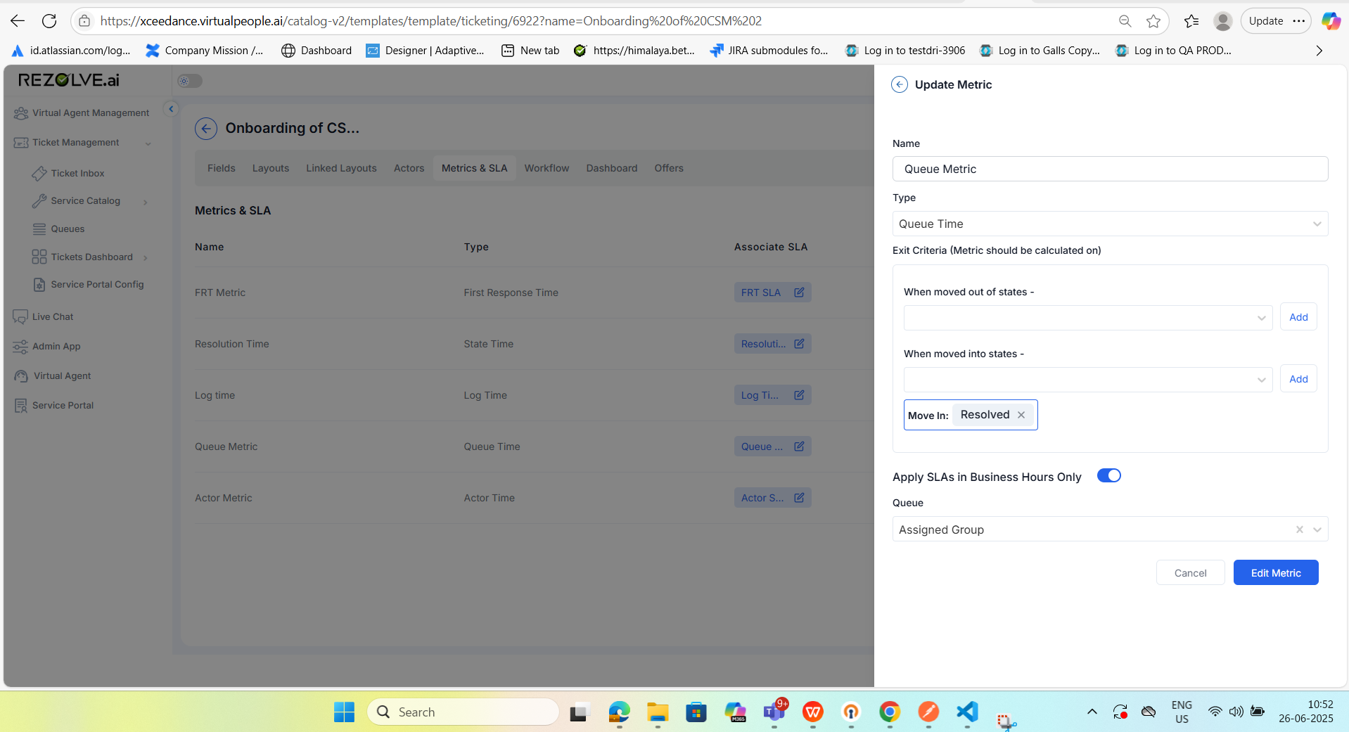 Queue Metric Configuration