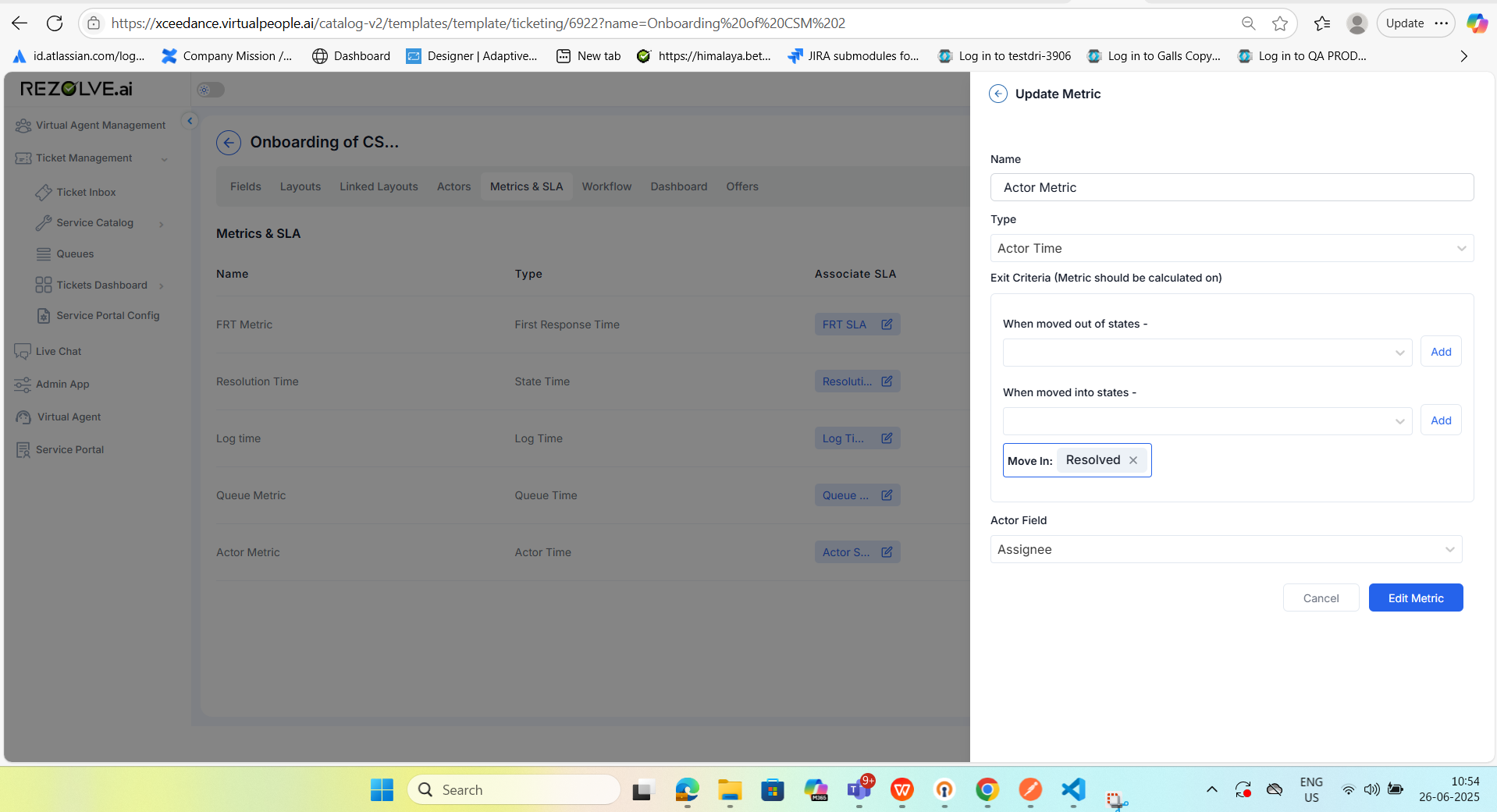 Actor Time Configuration